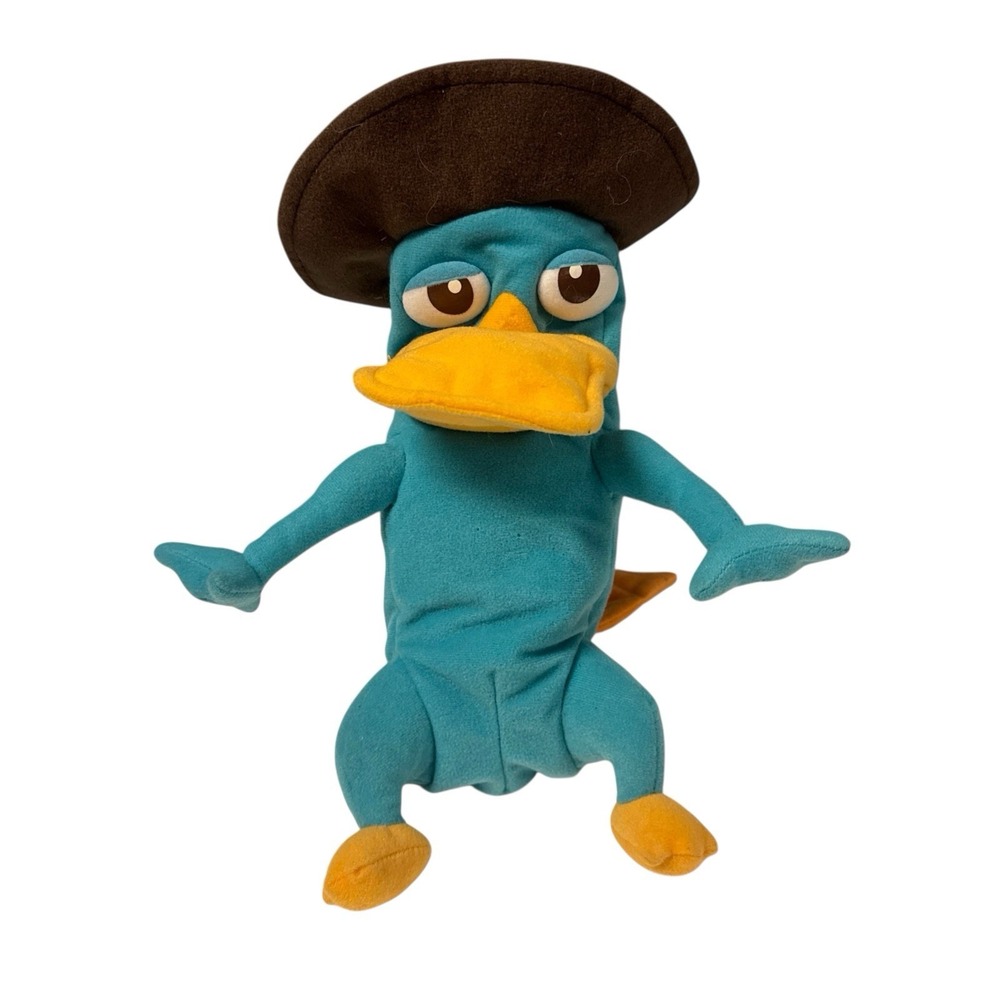 Disney Store Exclusive Secret Agent P Perry Platypus 12" plush Phineas And Ferb